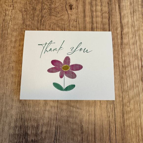 Blank Cards Flower Pink Thank You Notes Gift Idea for Friend 6 w/envelopes - Picture 4 of 6